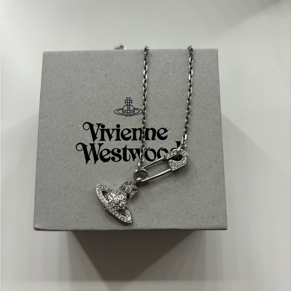 Vivienne Westwood Silver Necklace with Crystal Accents